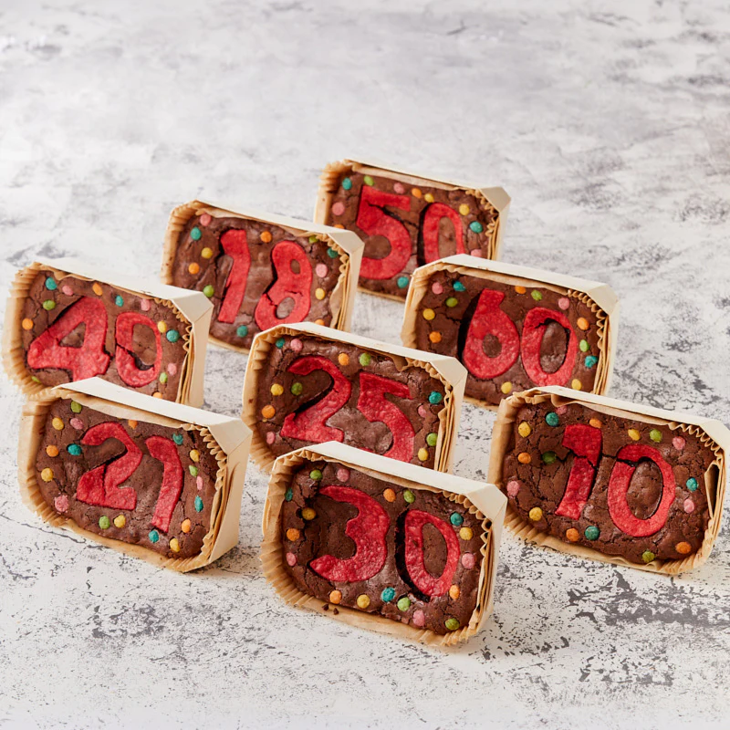 Mini Numbered Brownie Slab & Cake - Image 4