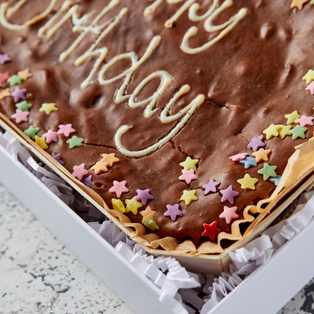 Sprinkle Stars Personalised Brownie Slab - Image 4